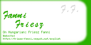 fanni friesz business card